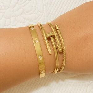 Gold 3 Piece Bracelet Set